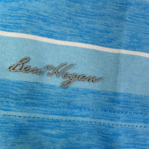 Ben Hogan Performance Polo Mens Large Blue Stripes Preppy Golf Business Casual - Picture 4 of 4